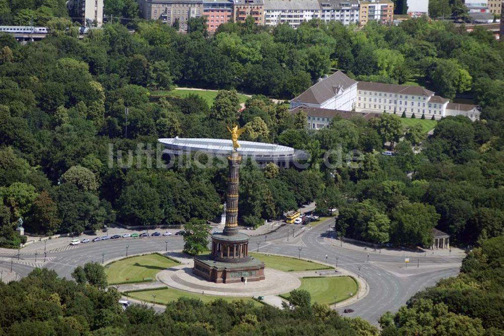 Luftbild Berlin - Die Siegessäule im Berliner Tiergarten