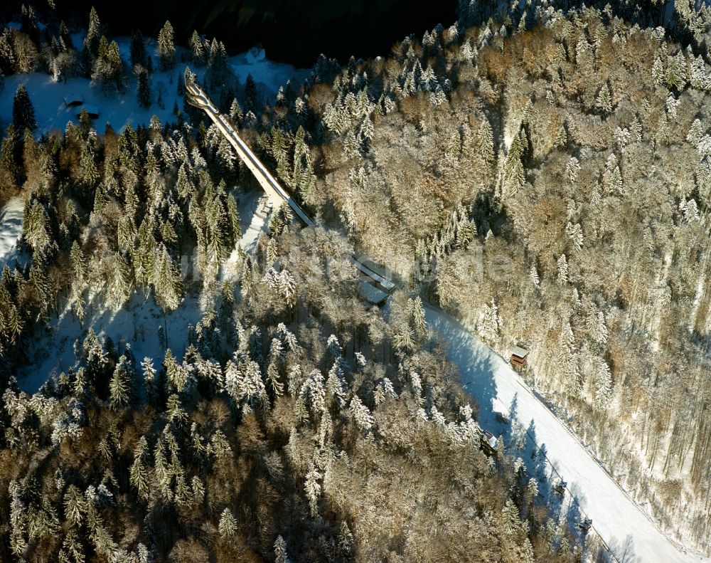 Luftbild Oberstdorf - Die Skisprunganlage in Oberstdorf im Oberallgäu im Bundesland Bayern