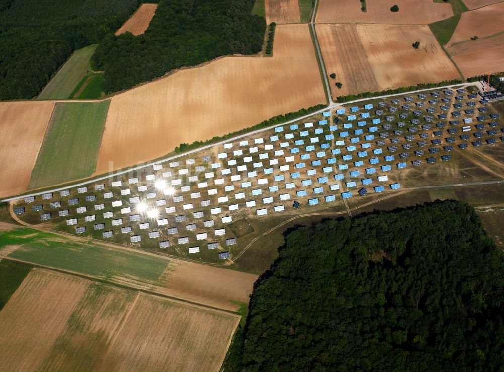 Luftbild Arnstein - Die Solaranlage im unterfränkischen Arnstein im Landkreis Main-Spessart im Bundesland Bayern