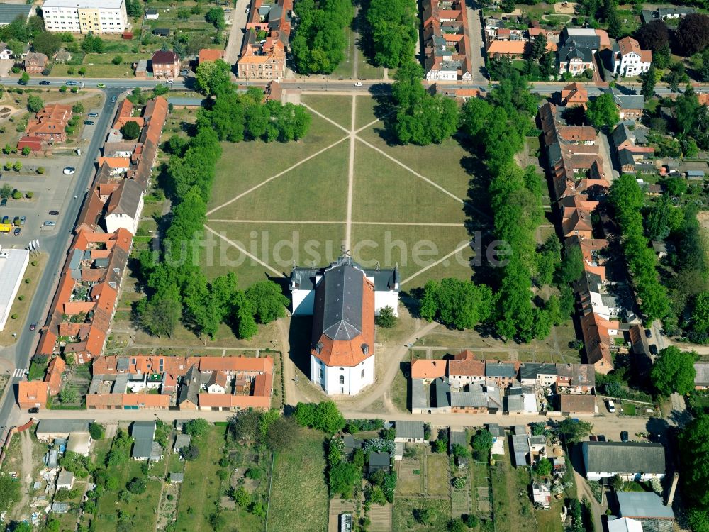 Luftbild Ludwigslust - Die Stadtkirche in Ludwigslust im Bundesland Mecklenburg-Vorpommern