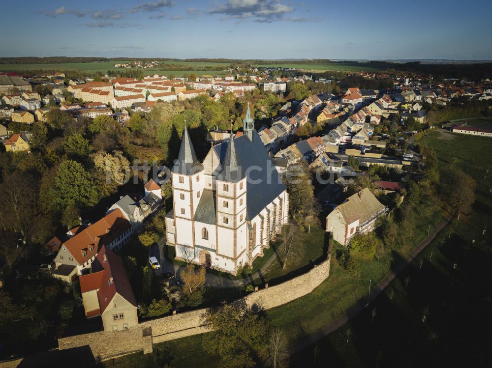 Luftbild Geithain - Die Stadtkirche St. Nikolai in Geithain, im Bundesland Sachsen, Deutschland