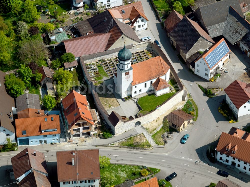 Luftbild Öllingen - Die Ulrichskirche in Öllingen im Bundsland Baden-Württemberg