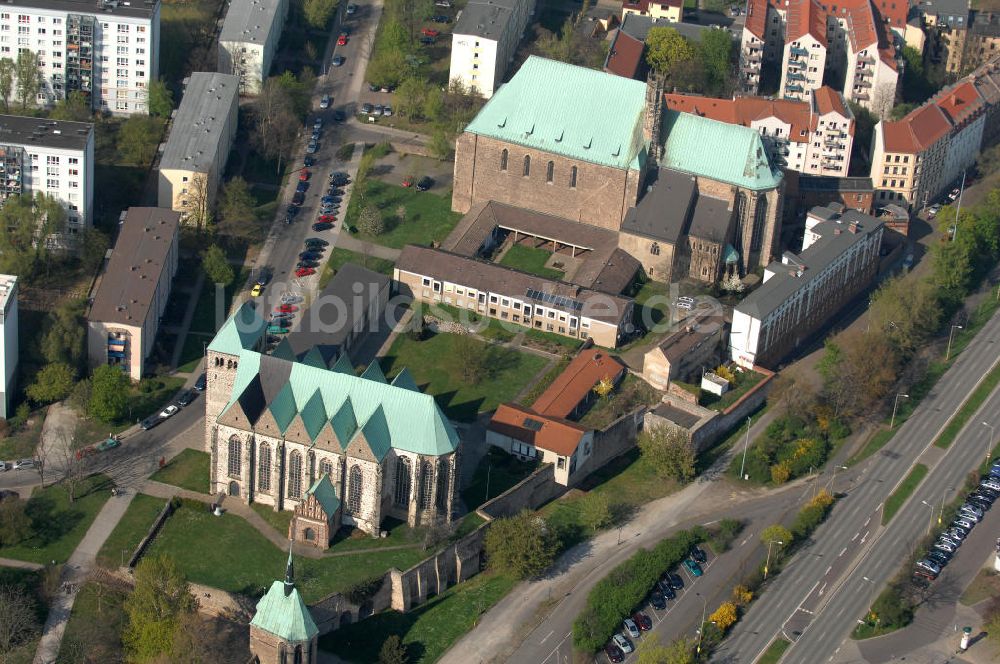 Magdeburg von oben - Die Wallonerkirche in Magdeburg