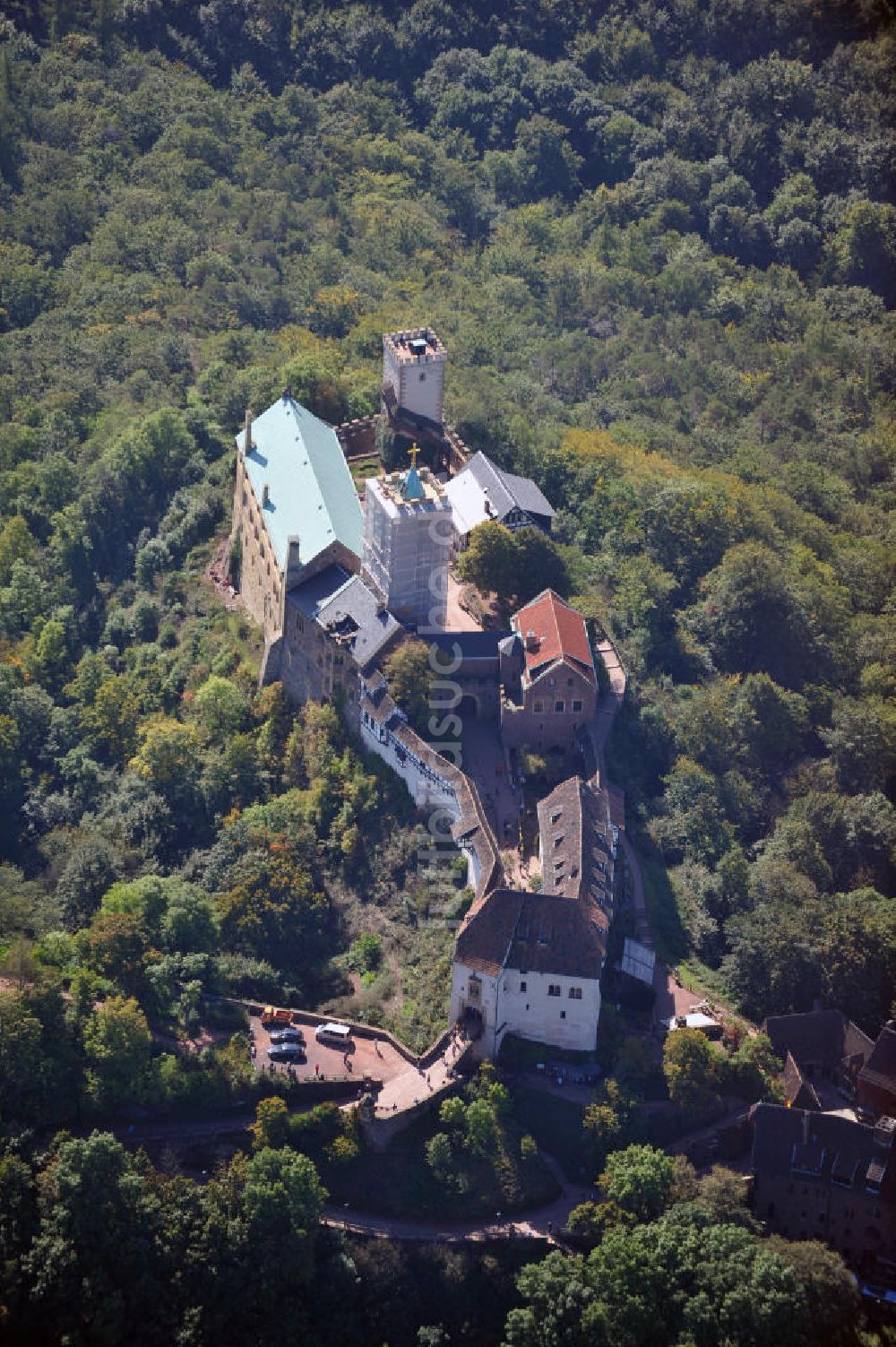 Luftaufnahme Eisenach - Die Wartburg in Eisenach