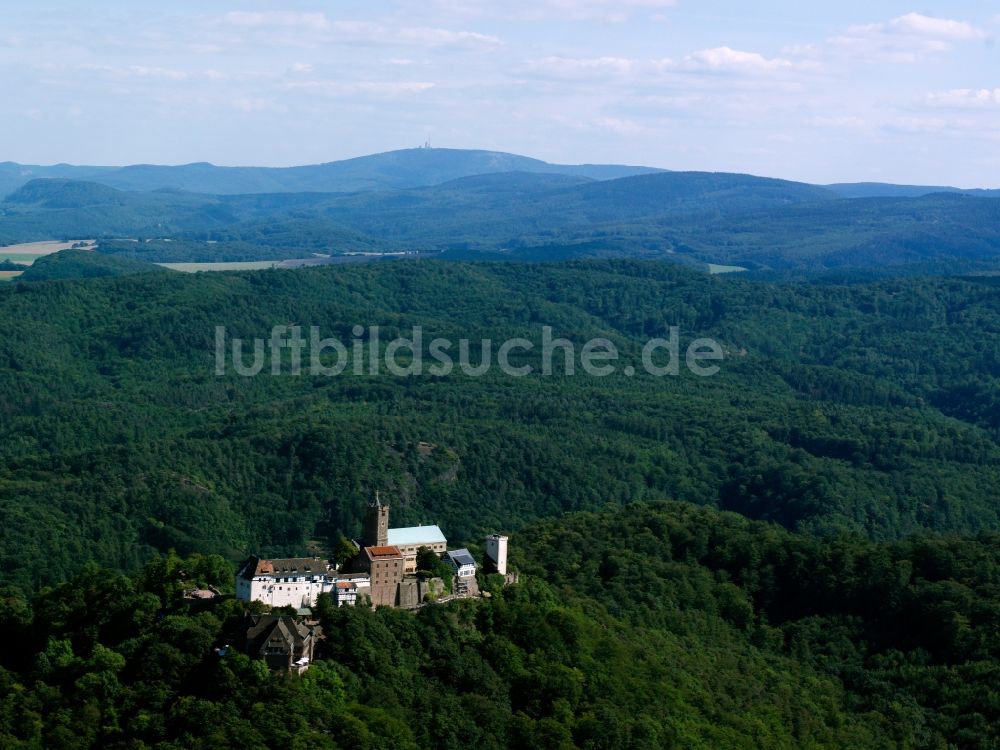 Luftbild Eisenach - Die Wartburg in Eisenach im Bundesland Thüringen