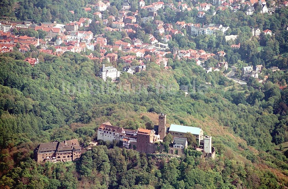 Luftaufnahme Eisenach/ Thüringen - Die Wartburg Wartburg-Stiftung, Auf der Wartburg 99817 Eisenach Telefon: 0 36 91/25 00 Fax: 0 36 91/20 33 42 Email: info@wartburg-eisenach