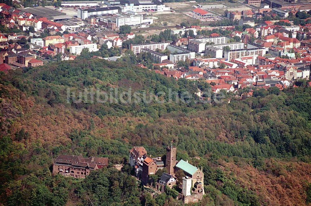 Luftbild Eisenach/ Thüringen - Die Wartburg Wartburg-Stiftung, Auf der Wartburg 99817 Eisenach Telefon: 0 36 91/25 00 Fax: 0 36 91/20 33 42 Email: info@wartburg-eisenach