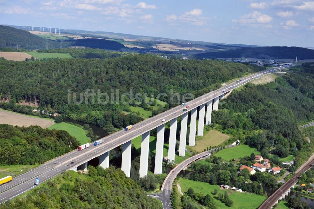 Luftaufnahme Eisenach - Die Werratalbrücke Hörschel in Thüringen