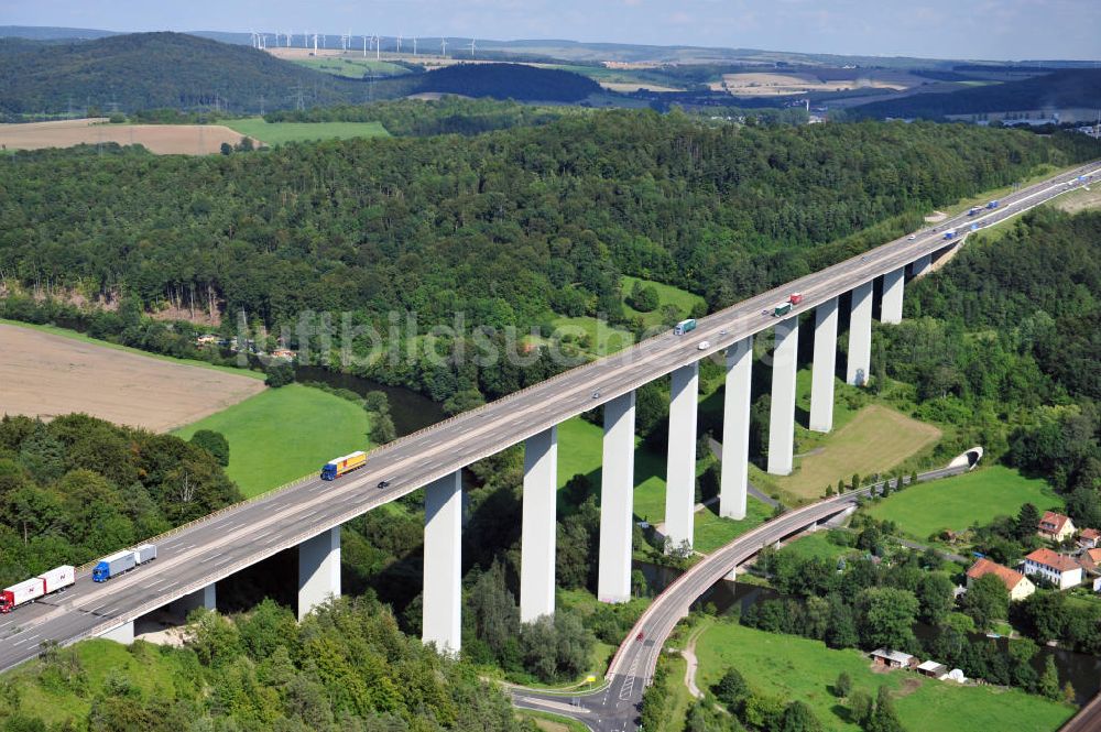 Eisenach von oben - Die Werratalbrücke Hörschel in Thüringen