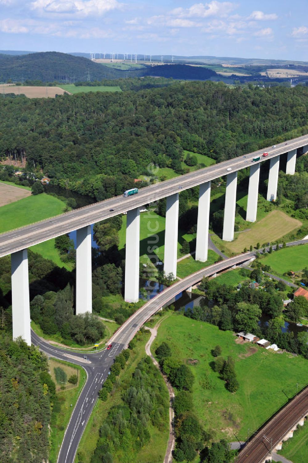 Luftbild Eisenach - Die Werratalbrücke Hörschel in Thüringen