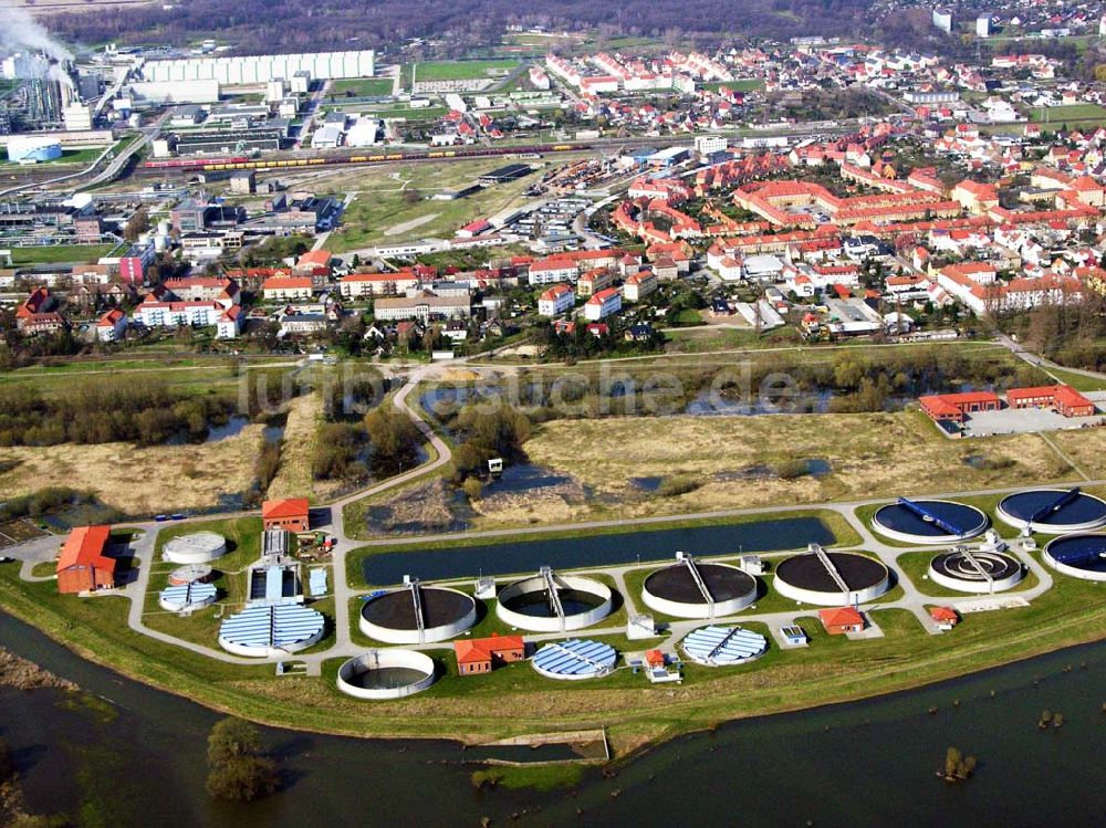 Coswig von oben - Die Zentralkläranlage in Coswig an der Elbe