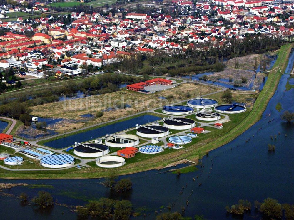 Coswig aus der Vogelperspektive: Die Zentralkläranlage in Coswig an der Elbe