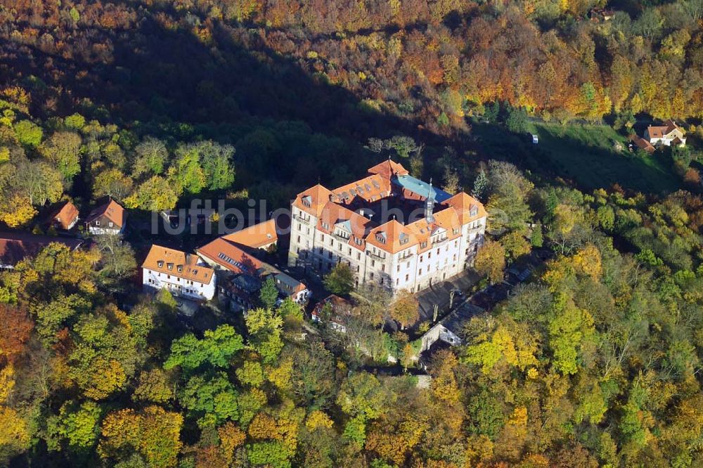 Hofbieber aus der Vogelperspektive: diente die Burg als Exil für den Fürstabt Balthasar von Dernbach und seinem Hofstaat