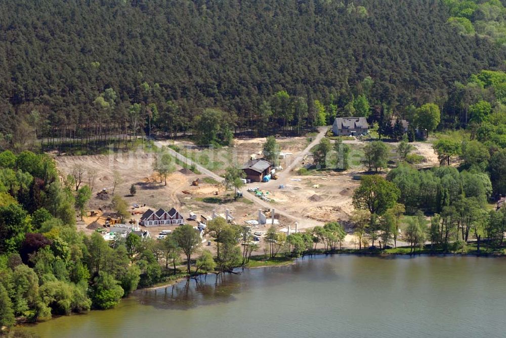 Luftbild Bad Saarow / Brandenburg - Direkt am größten See im Land Brandenburg, dem Scharmützelsee, entsteht das Feriendorf ?Schlosspark Bad Saarow?