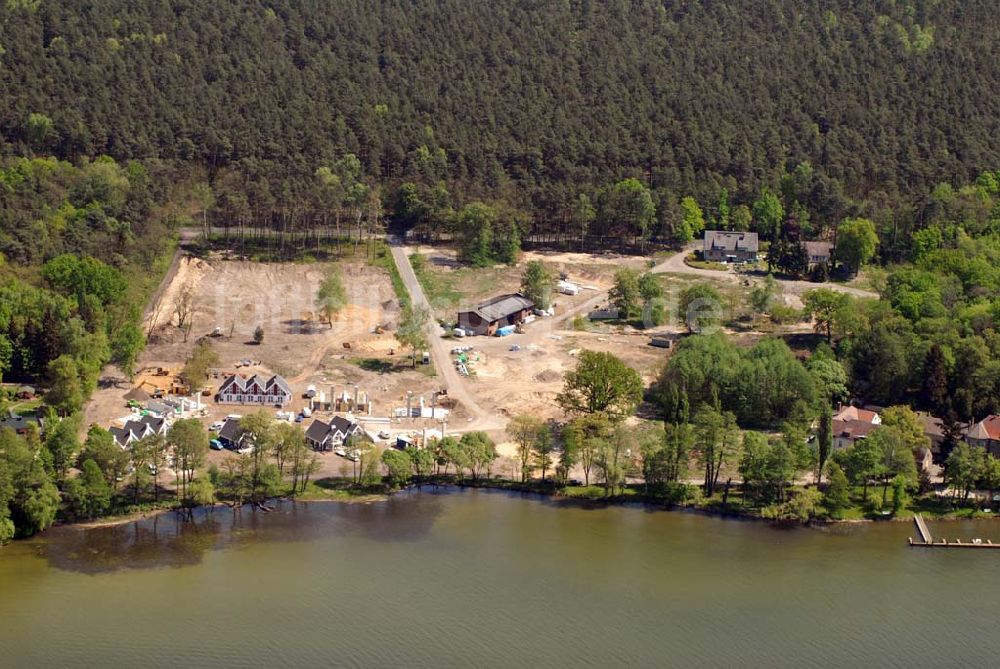 Luftbild Bad Saarow / Brandenburg - Direkt am größten See im Land Brandenburg, dem Scharmützelsee, entsteht das Feriendorf ?Schlosspark Bad Saarow?