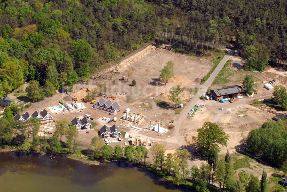 Luftbild Bad Saarow / Brandenburg - Direkt am größten See im Land Brandenburg, dem Scharmützelsee, entsteht das Feriendorf ?Schlosspark Bad Saarow?