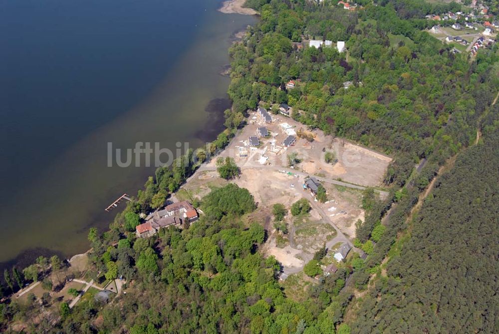 Luftbild Bad Saarow / Brandenburg - Direkt am größten See im Land Brandenburg, dem Scharmützelsee, entsteht das Feriendorf ?Schlosspark Bad Saarow?