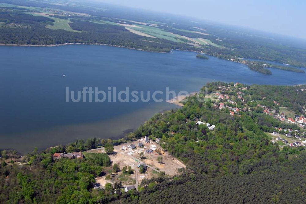 Luftbild Bad Saarow / Brandenburg - Direkt am größten See im Land Brandenburg, dem Scharmützelsee, entsteht das Feriendorf ?Schlosspark Bad Saarow?