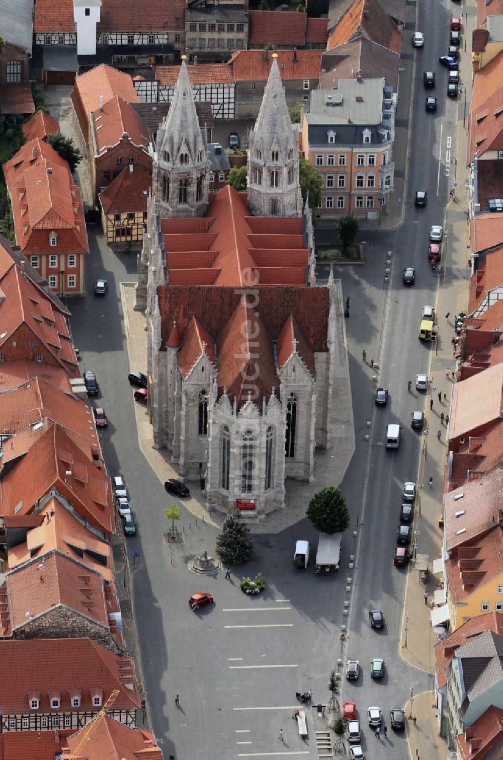 Luftbild Mühlhausen - Divi-Blasii- Kirche am Untermarkt in Mühlhausen Thüringen