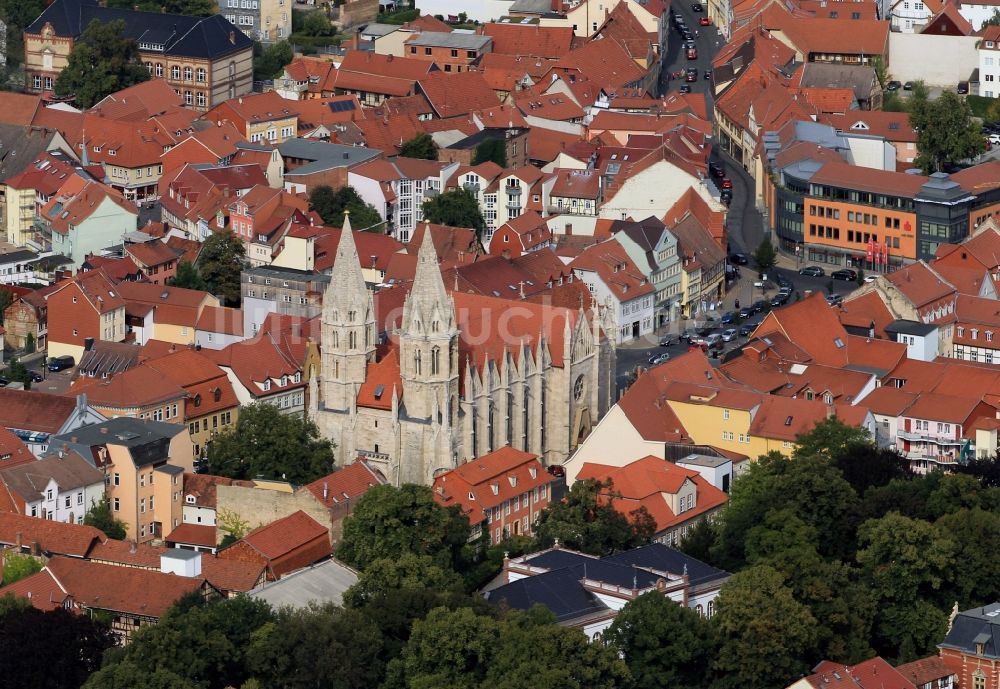 Luftbild Mühlhausen - Divi-Blasii- Kirche am Untermarkt in Mühlhausen in Thüringen