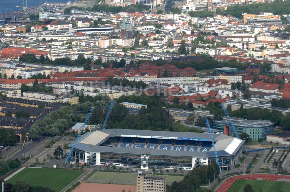 Rostock aus der Vogelperspektive: DKB-Arena in Rostock