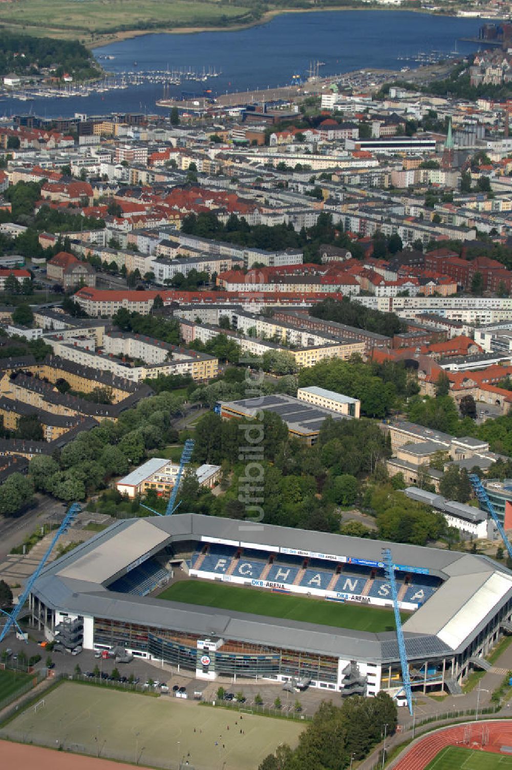 Luftbild Rostock - DKB-Arena in Rostock