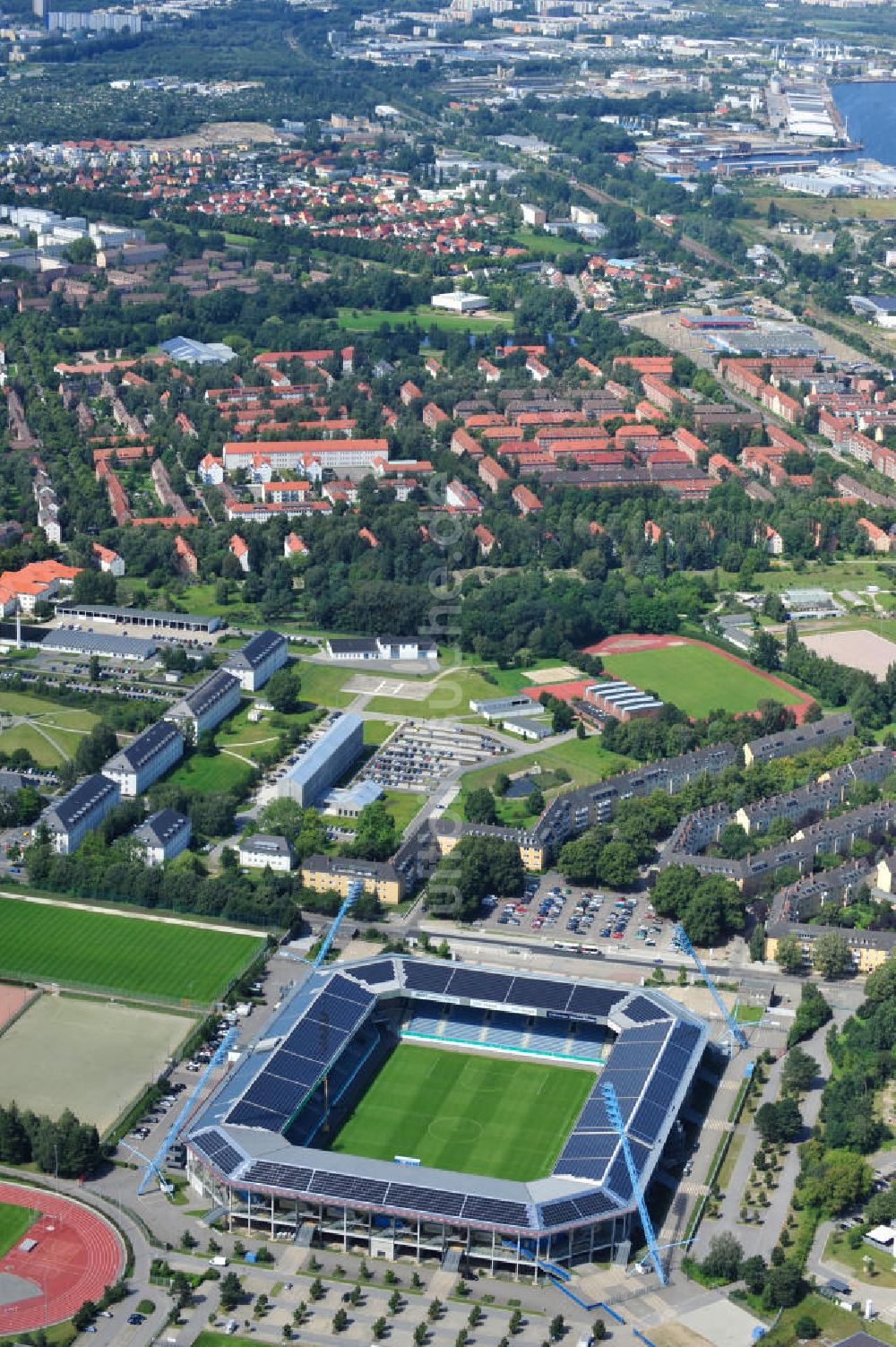 Luftbild Rostock - DKB-Arena / Stadion des F.C. Hansa Rostock e.V.