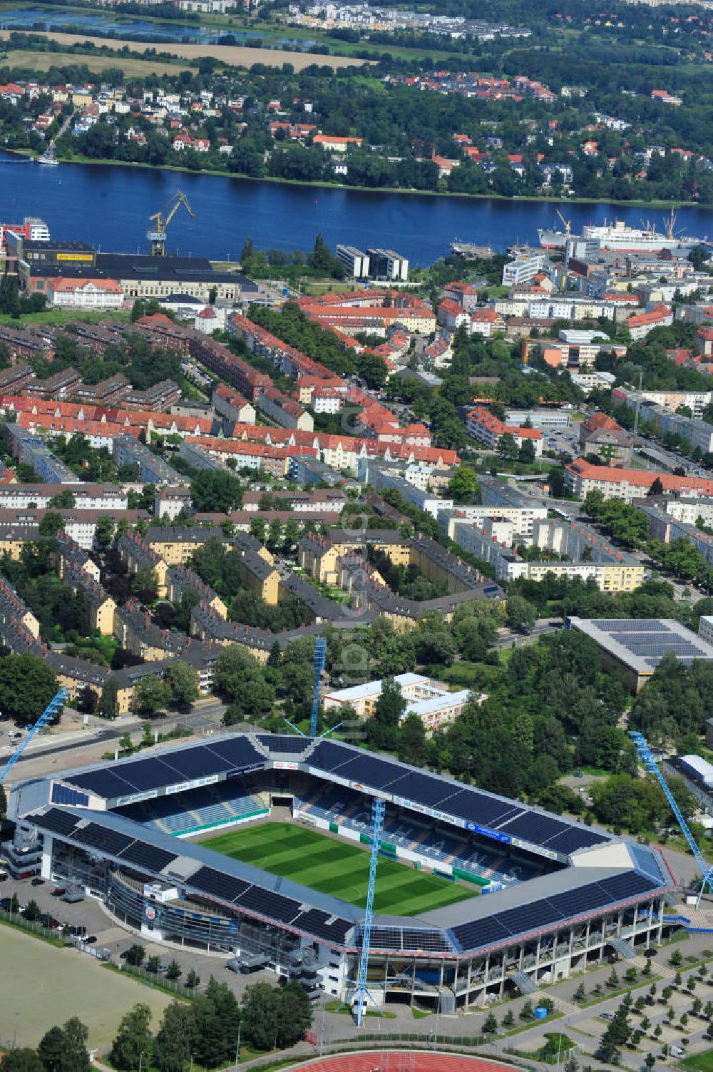 Luftbild Rostock - DKB-Arena / Stadion des F.C. Hansa Rostock e.V.