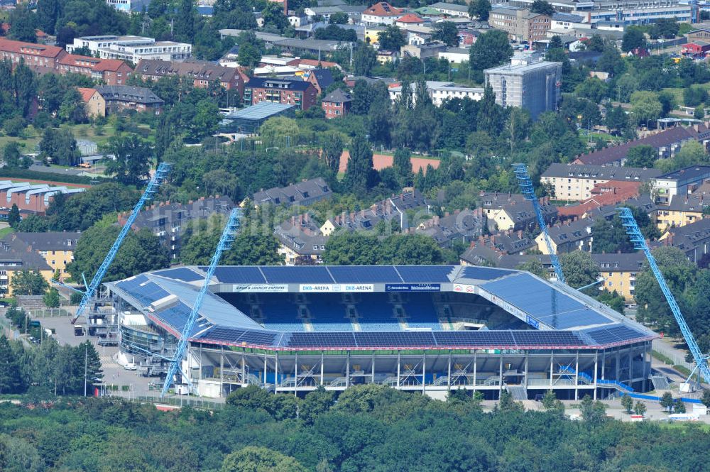 Rostock aus der Vogelperspektive: DKB-Arena / Stadion des F.C. Hansa Rostock e.V.