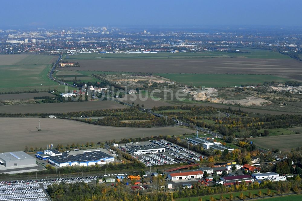 Sülzetal von oben - DKM Dodendorfer Kunststoff- und Metalltechnik GmbH im Ortsteil Dodendorf in Sülzetal im Bundesland Sachsen-Anhalt, Deutschland