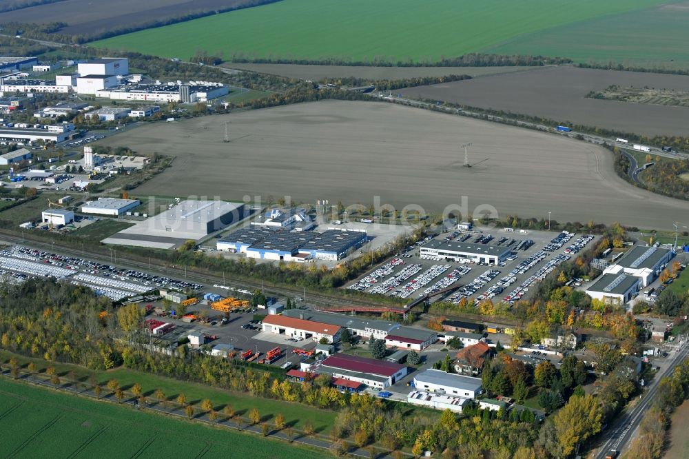 Sülzetal von oben - DKM Dodendorfer Kunststoff- und Metalltechnik GmbH im Ortsteil Dodendorf in Sülzetal im Bundesland Sachsen-Anhalt, Deutschland