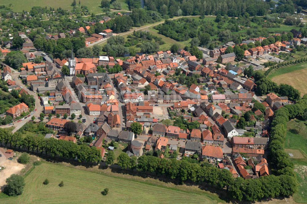 Dömitz aus der Vogelperspektive: Dömitz in Mecklenburg-Vorpommern