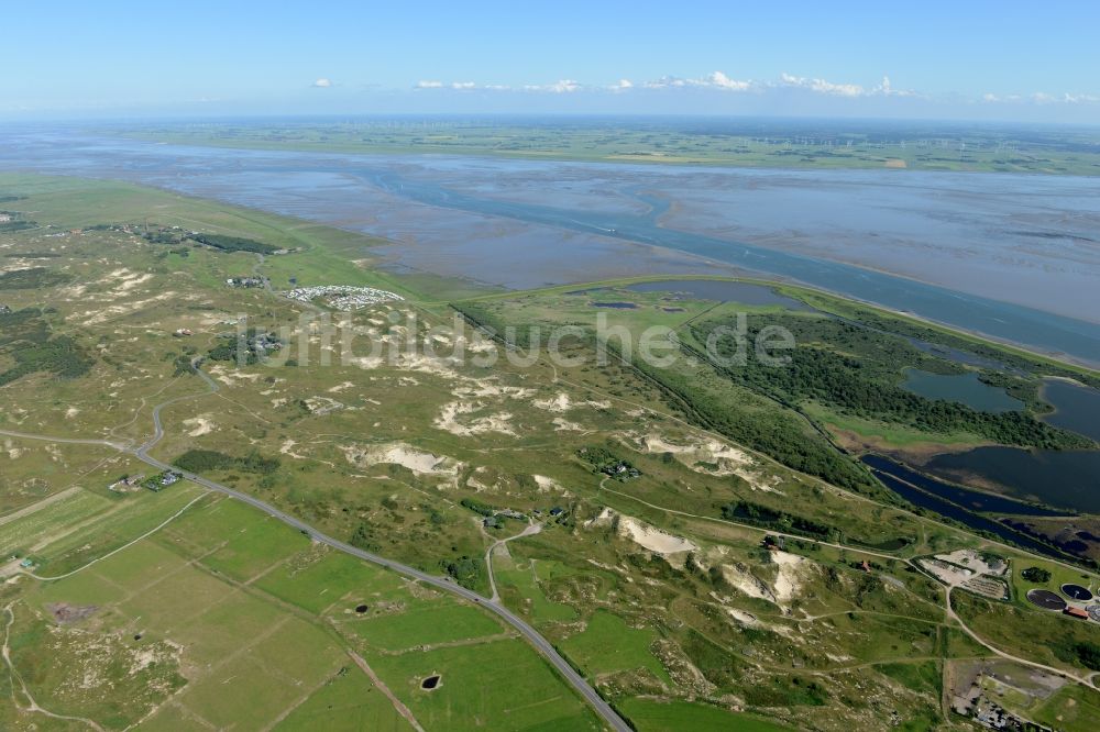 Luftbild Norderney - Dünen, Felder und Bäume auf der Insel Norderney im Bundesland Niedersachsen