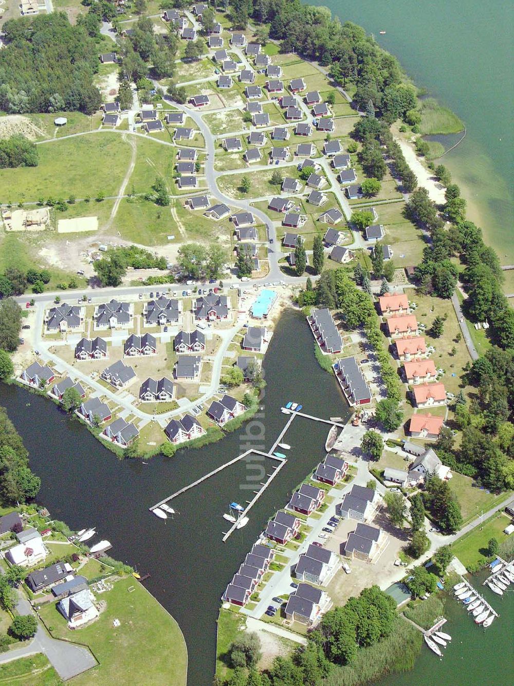 Wendisch Rietz von oben - Dänische Ferienanlage am Scharmützelsee