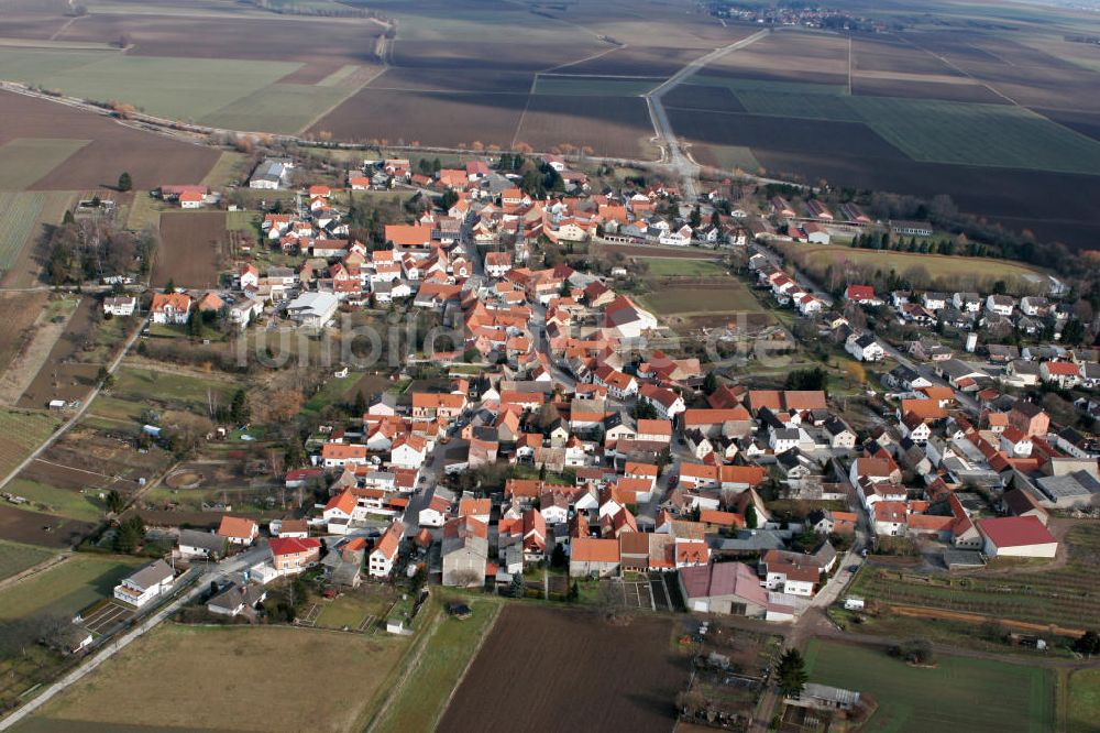 Dolgesheim von oben - Dogelsheim Rheinland-Pfalz