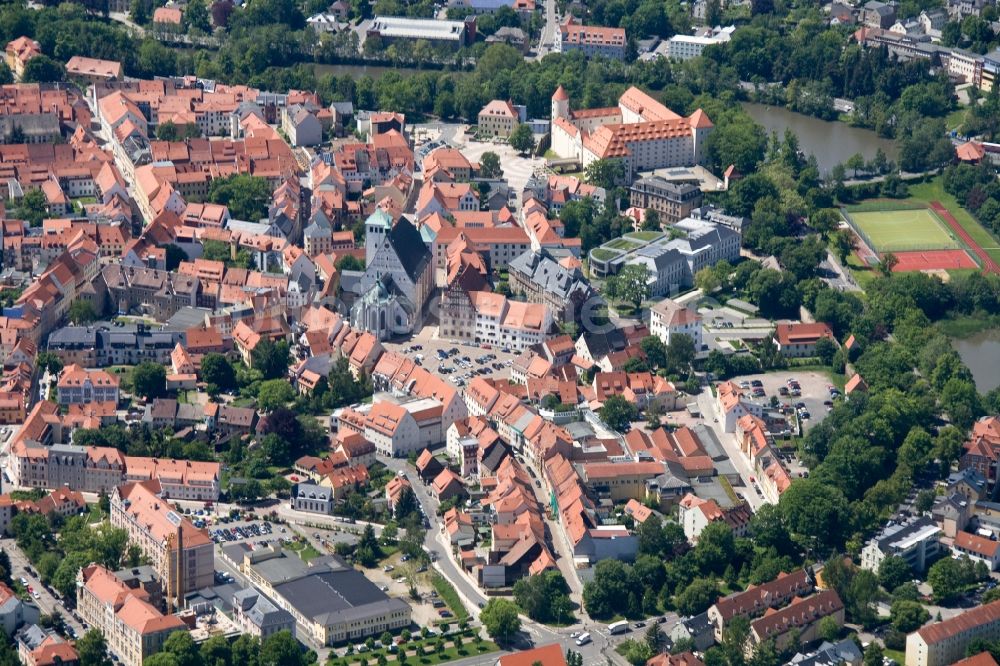 Freiberg von oben - Dom zu Freiberg in Mittelsachsen, Bundesland Sachsen