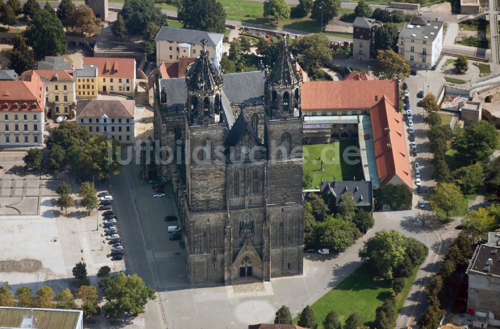 Magdeburg von oben - Dom zu Magdeburg im Bundesland Sachsen-Anhalt