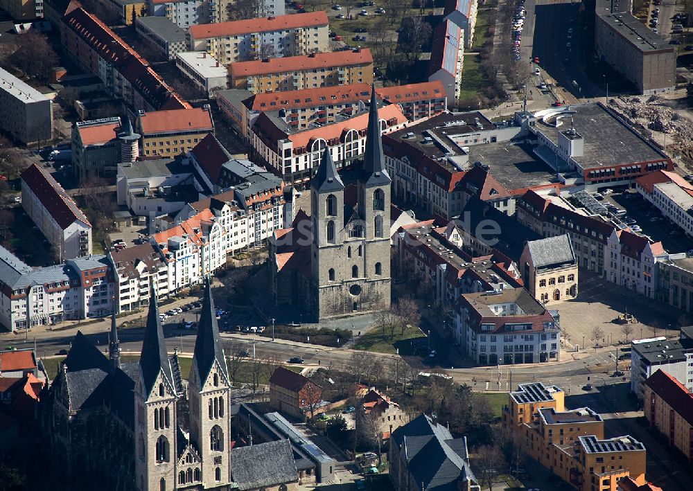 Halberstadt aus der Vogelperspektive: Dom St. Stephanus und St. Sixtus in Halberstadt im Bundesland Sachsen-Anhalt