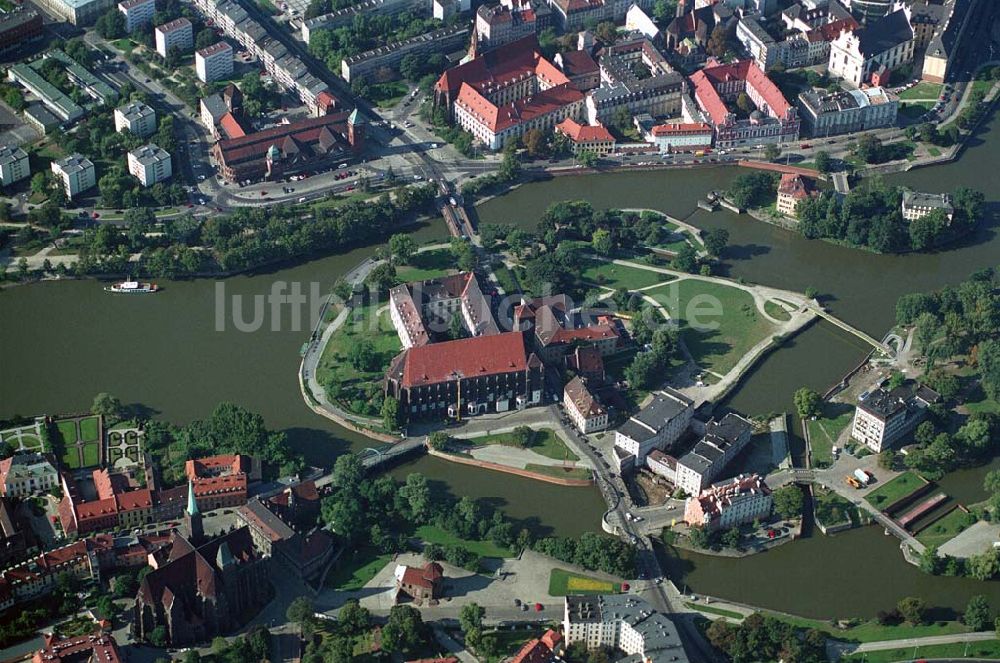 Wroclaw (Polen) von oben - Dominsel und Johannesdom - Wroclaw (Polen)