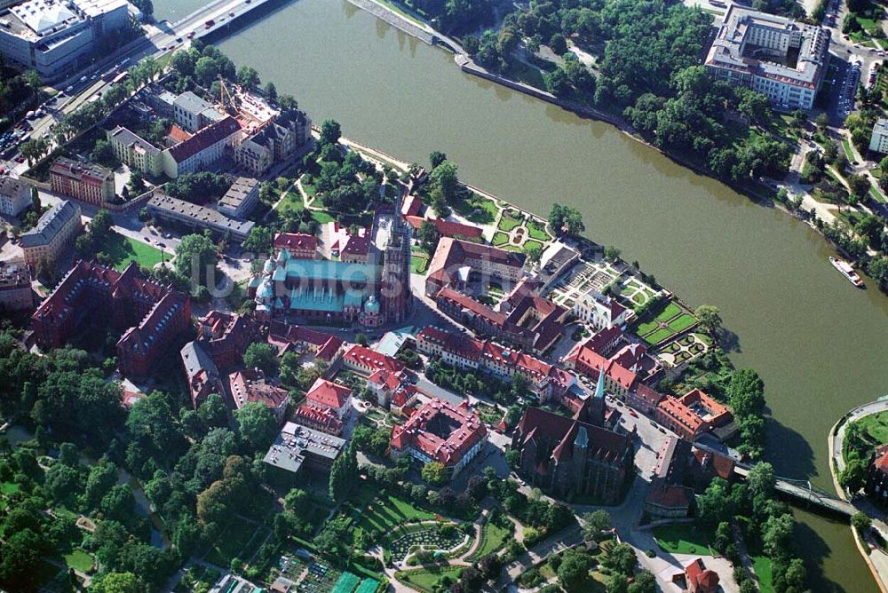 Wroclaw (Polen) aus der Vogelperspektive: Dominsel und Johannesdom - Wroclaw (Polen)