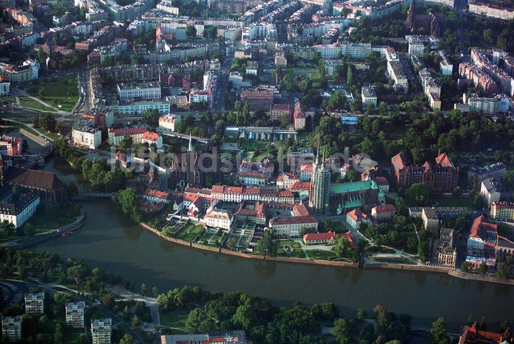 Wroclaw (Polen) von oben - Dominsel und Johannesdom - Wroclaw (Polen)