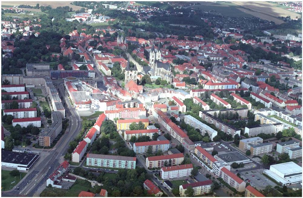 Halberstadt von oben - Domplatz in Halberstadt