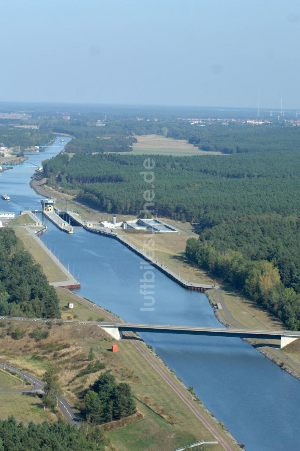 Luftbild Hohenwarthe - Doppelschleuse Hohenwarthe