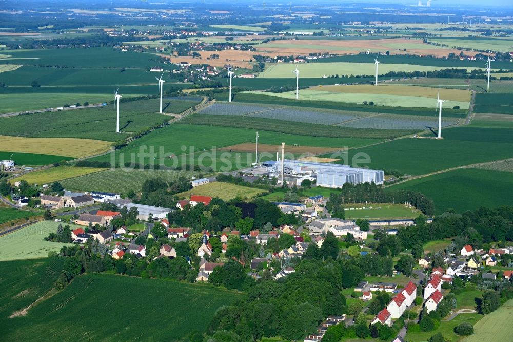 Luftaufnahme Ablaß - Dorf - Ansicht in Ablaß im Bundesland Sachsen, Deutschland