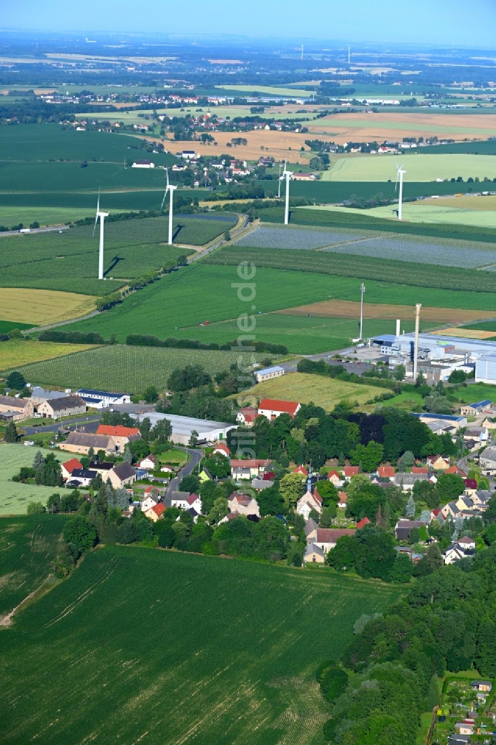 Ablaß von oben - Dorf - Ansicht in Ablaß im Bundesland Sachsen, Deutschland