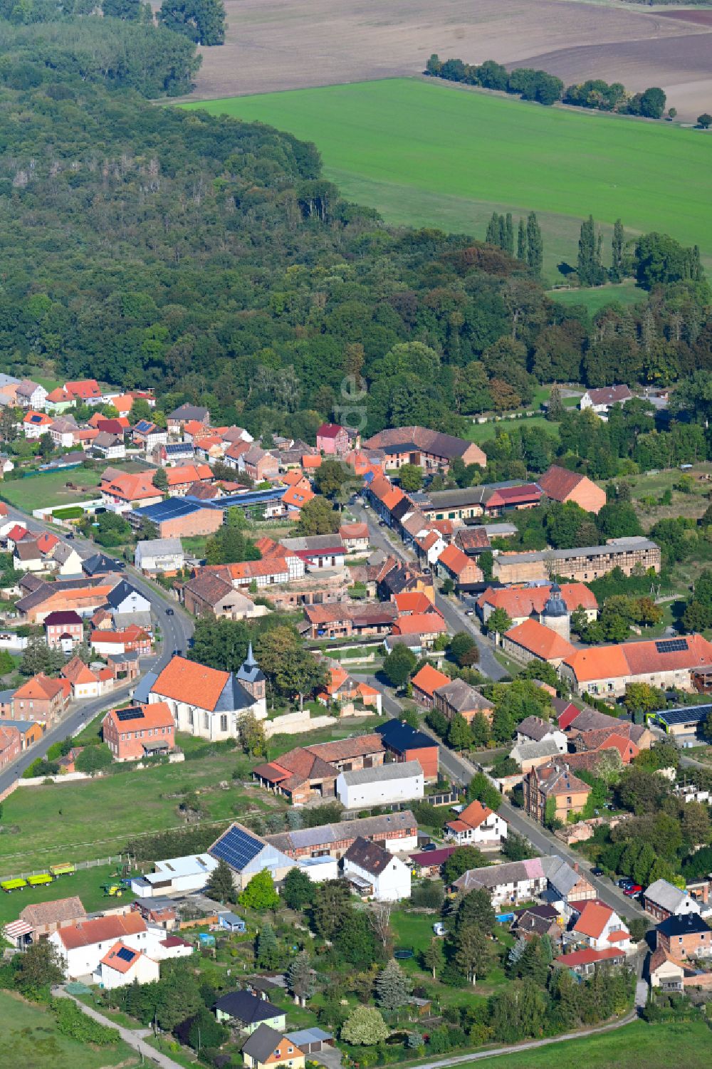 Aderstedt von oben - Dorf - Ansicht in Aderstedt im Bundesland Sachsen-Anhalt, Deutschland