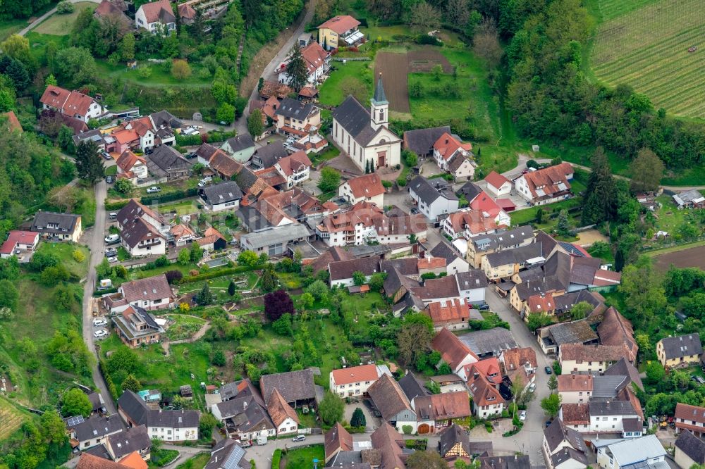 Amoltern von oben - Dorf - Ansicht in Amoltern im Bundesland Baden-Württemberg, Deutschland