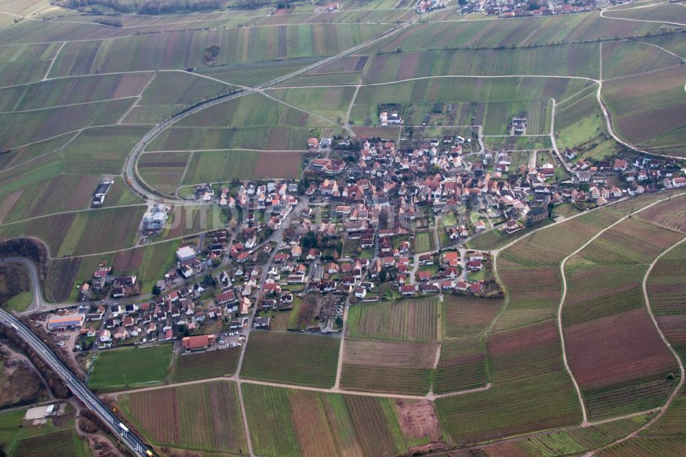 Luftbild Birkweiler - Dorf - Ansicht von Birkweiler im Bundesland Rheinland-Pfalz