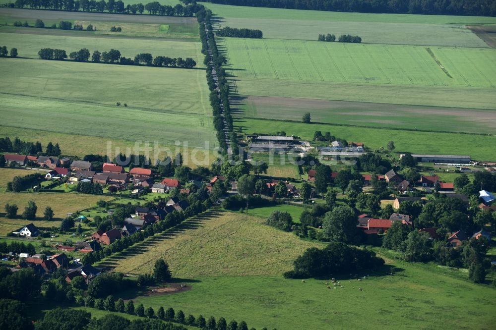 Luftaufnahme Bresegard bei Eldena - Dorf - Ansicht von Bresegard bei Eldena im Bundesland Mecklenburg-Vorpommern