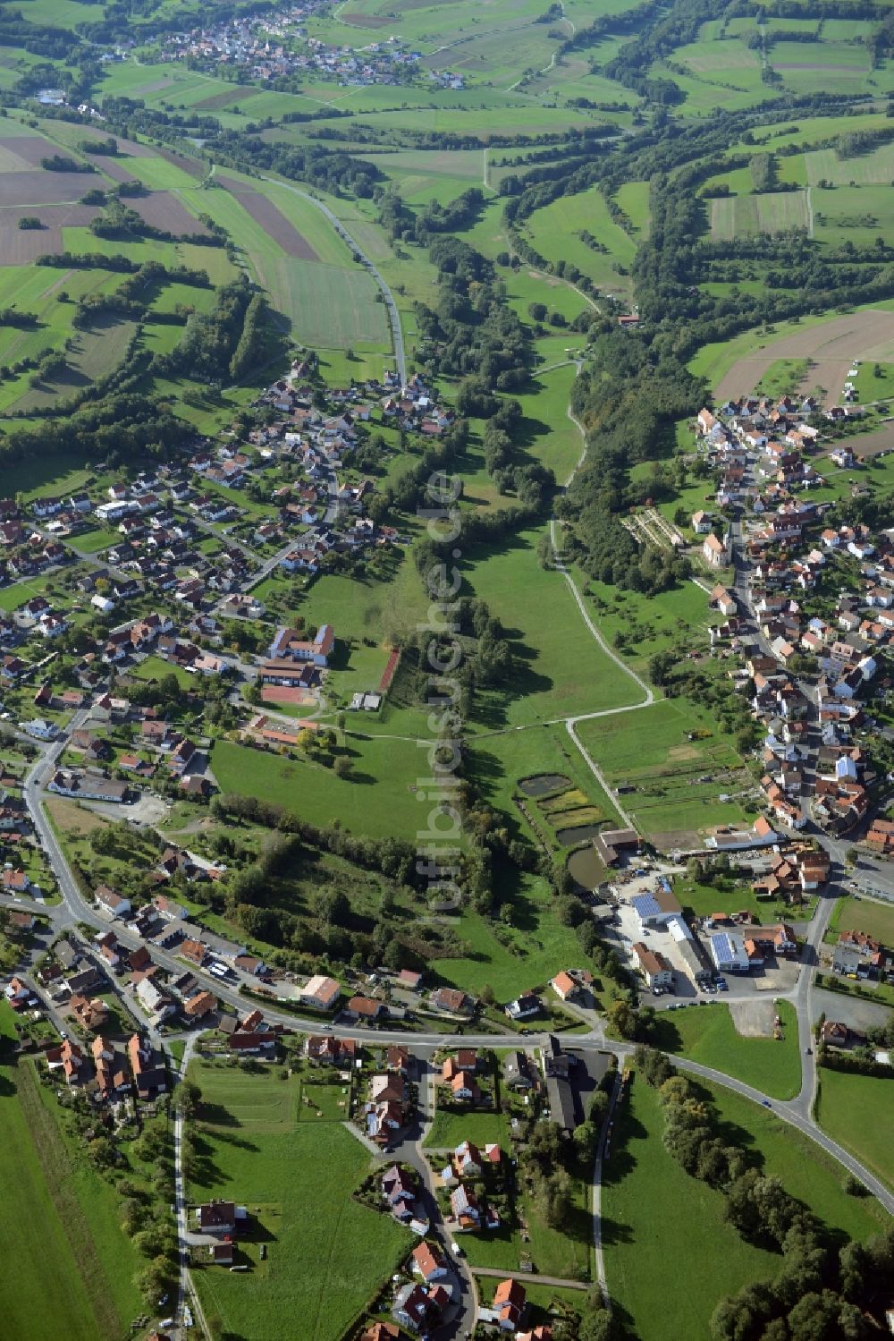 Burkardroth von oben - Dorf - Ansicht von Burkardroth im Bundesland Bayern